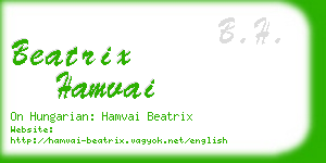 beatrix hamvai business card